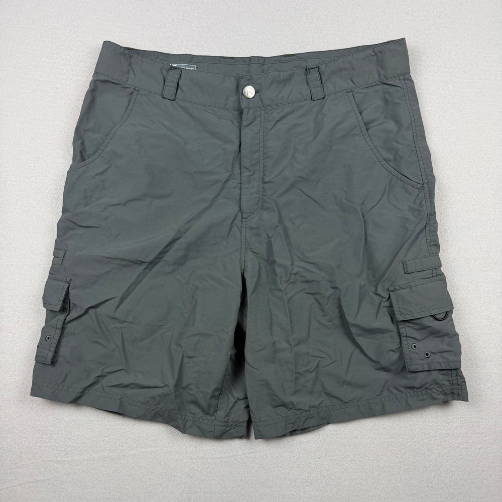 Heybo Mens Size 38 Gray Performance Cargo Shorts Fishing Hiking Ripstop Utility